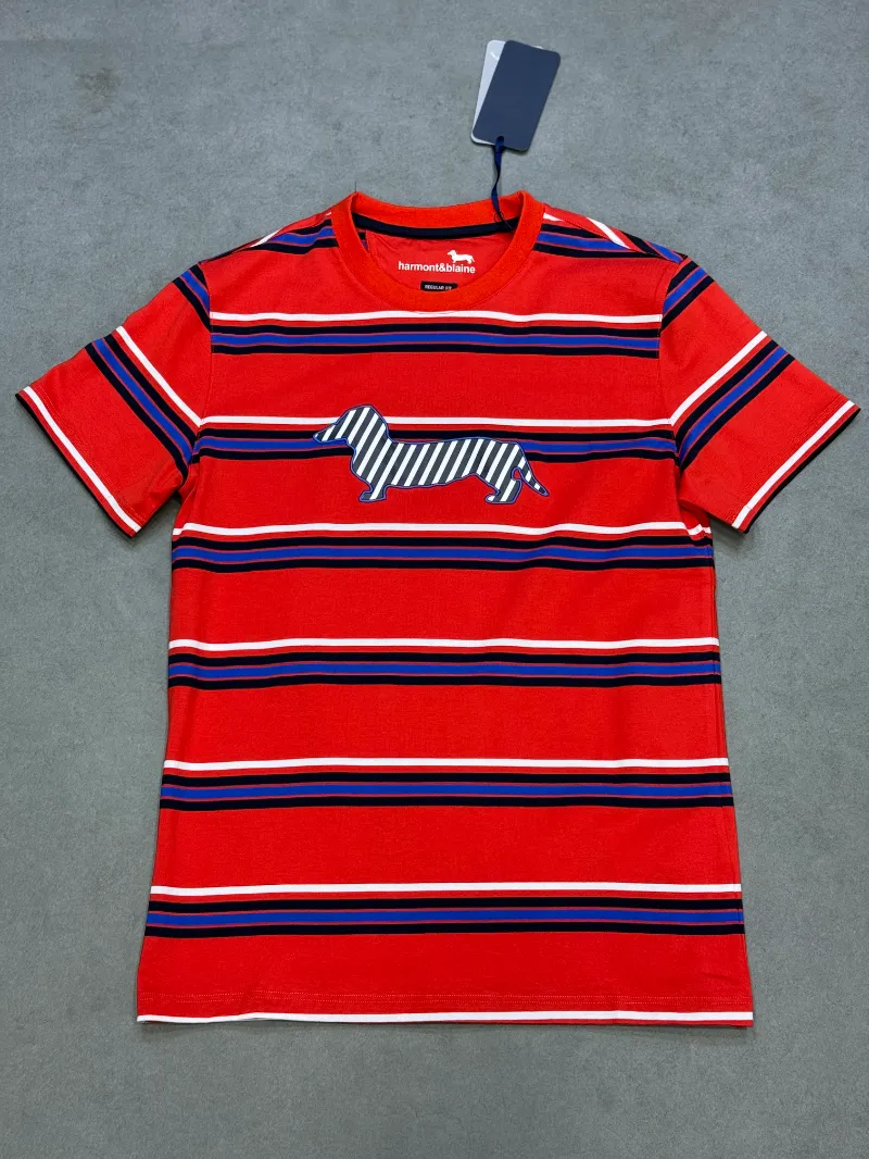 T-shirt harmont&bleine a rayure 2026 orange supergood