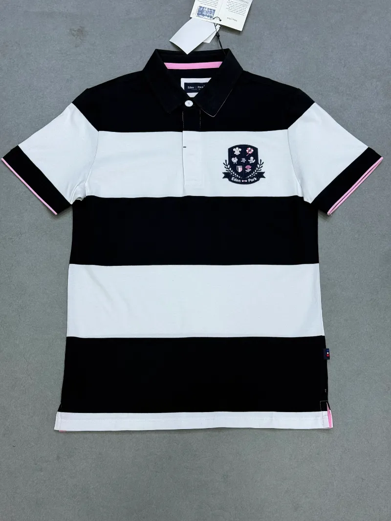 Polo demi-manche eden park a rayure white 2026 supergood
